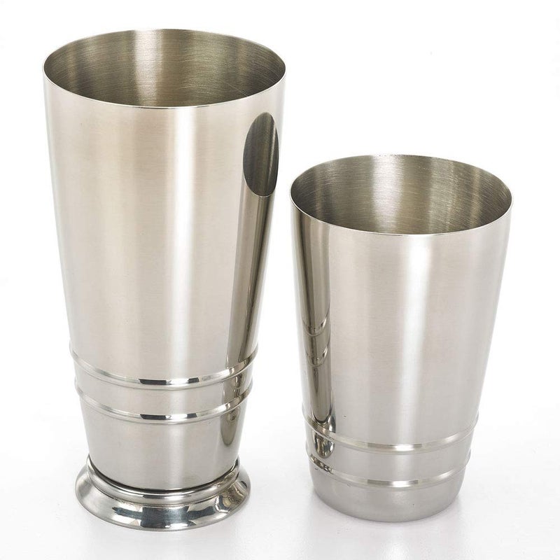 Barfly Cocktail Tin, Set (18 oz and 28 oz), Stainless Steel w/embossed ribs - Image 2